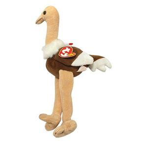 1997 Ty Beanie Baby STRETCH the Ostrich Bird Plush Toy 10 X 5.5 Inch